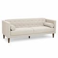 3-Sitzer Sofa Stoff Beige mit Holzbeinen