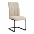 Esszimmerstuhl Stoff Beige Metallgestell