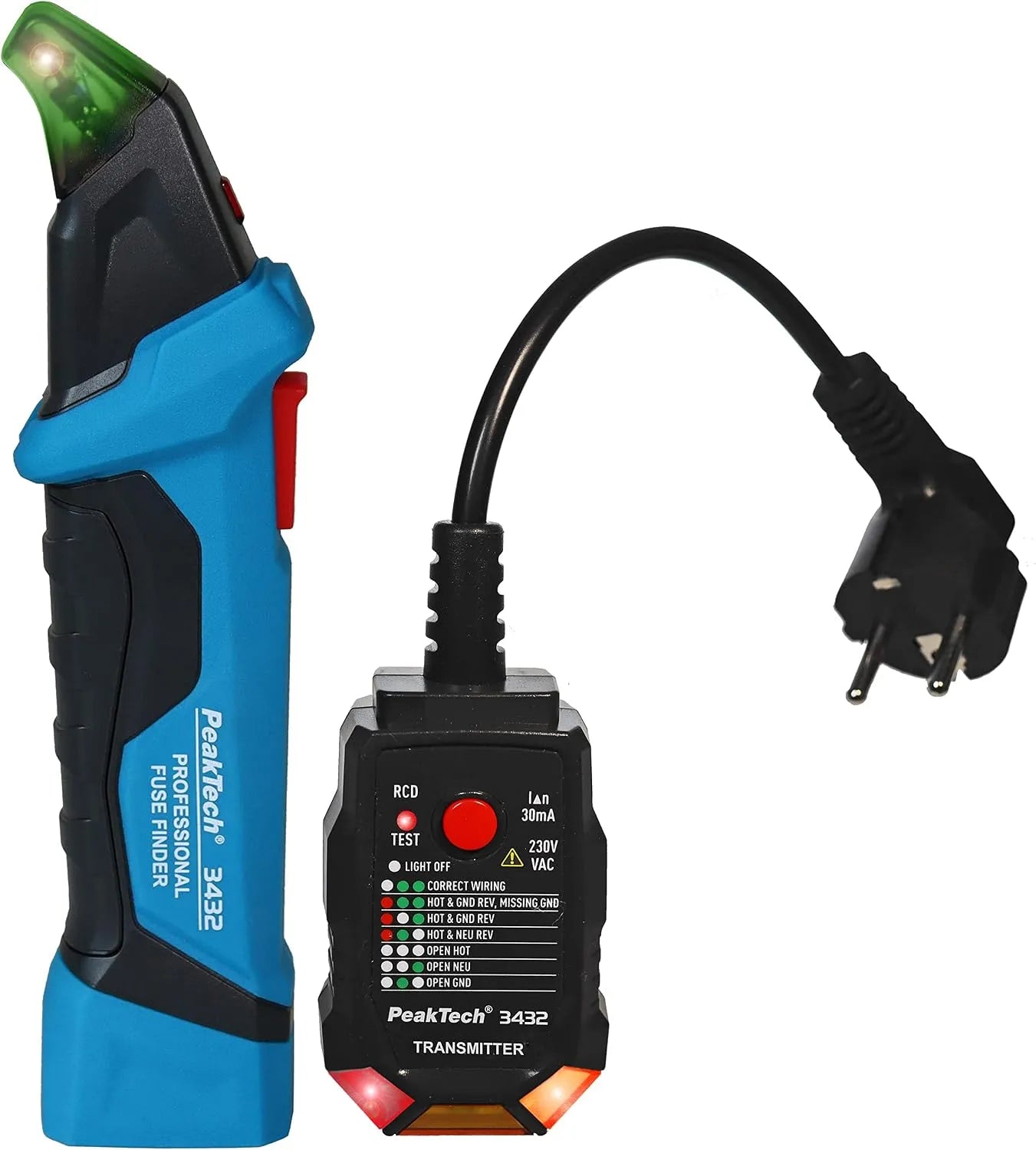 PeakTech P 3432 Sicherungsfinder: NCV, mit Steckdose, 230V