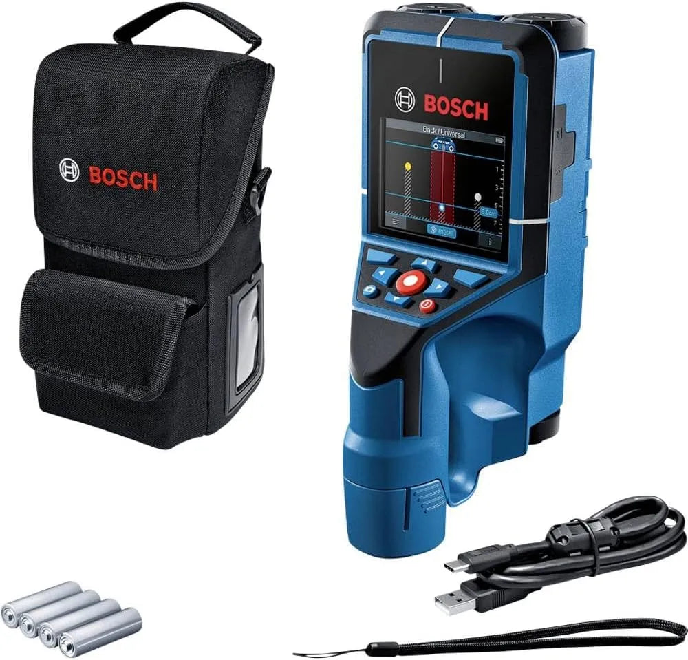 Bosch Professional Wallscanner D-tect 200 C Ortung von und nicht- spannungsführenden Leitungen, USB-C, aus Metall, mit USB-Anschluss