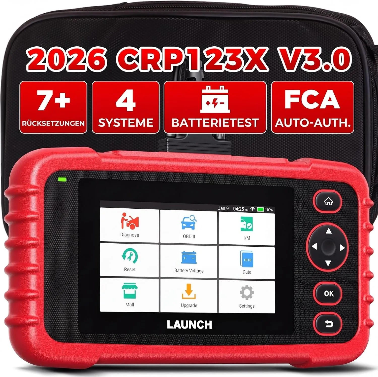 LAUNCH CRP123X V3.0 64G Diagnosegerät Profi OBD2 Scanner für alle Autos, für Fahrzeugpflege