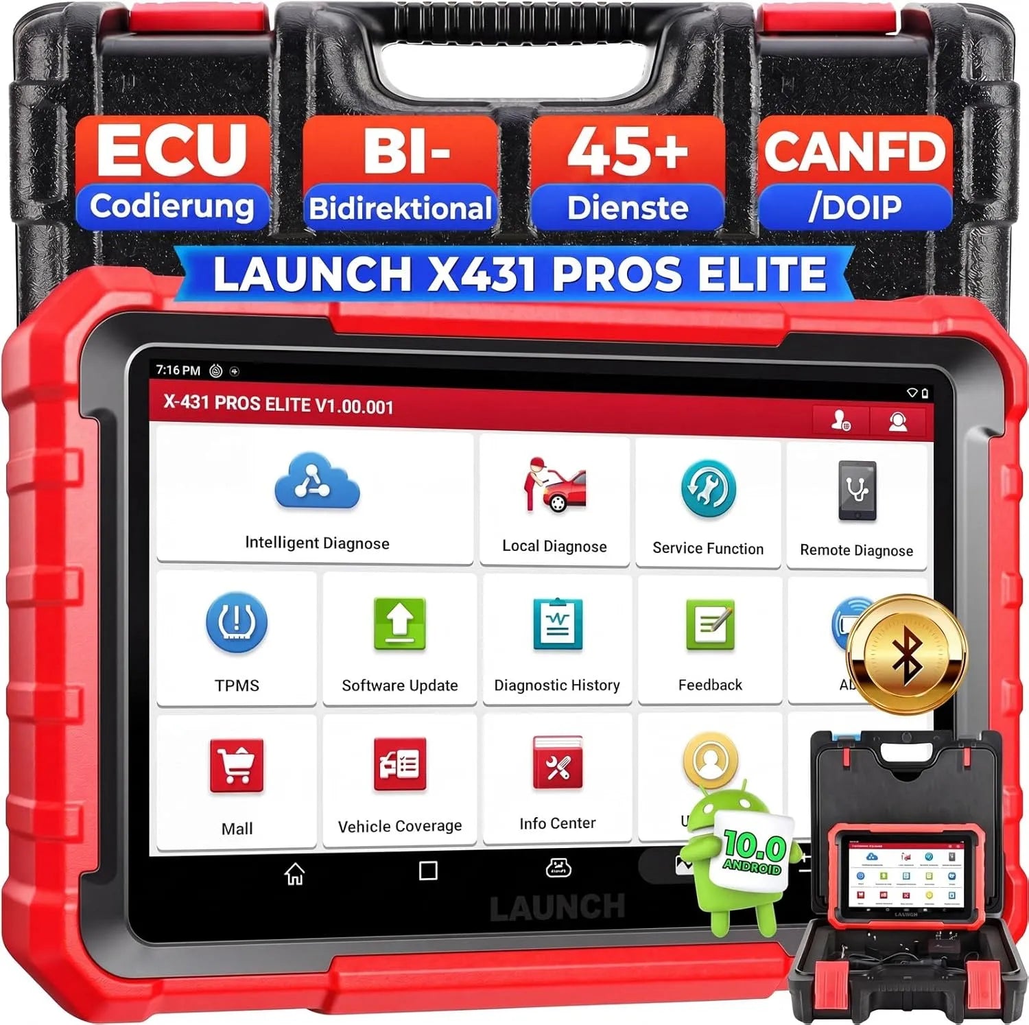 LAUNCH X431 OBD2 X431 Pros Elite OBD2 Diagnosegerät Auto: für Fahrzeugpflege