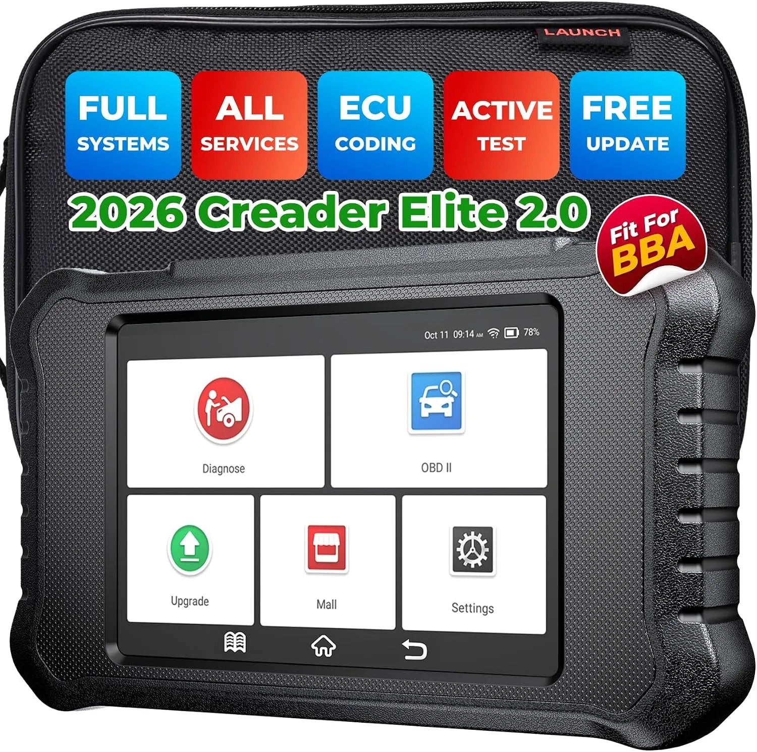 LAUNCH OBD2 Creader Elite 2.0 BBA OBD2 Diagnosegerät für Benz/BMW/Audi Serie – für Fahrzeugpflege