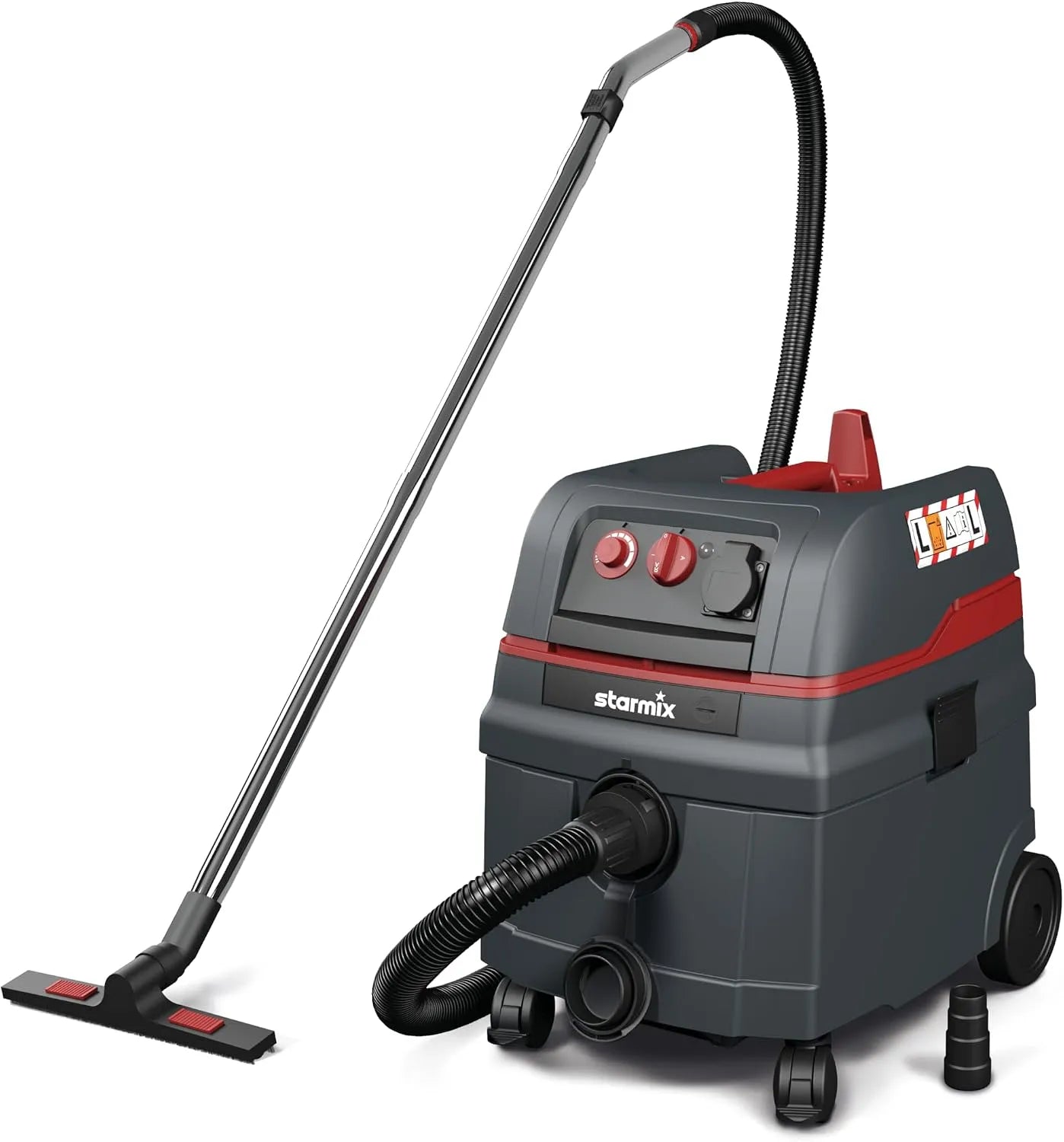 Nass-Trockensauger und Industriesauger: L-1625, ISC, mit Steckdose, aus Edelstahl, 5m, 25 L, 1600 W