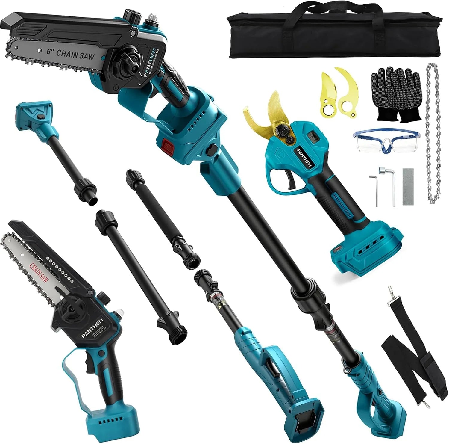 Makita 18V Hochentaster und Teleskop-Astsäge, Akku-Betrieb, Teleskopstiel