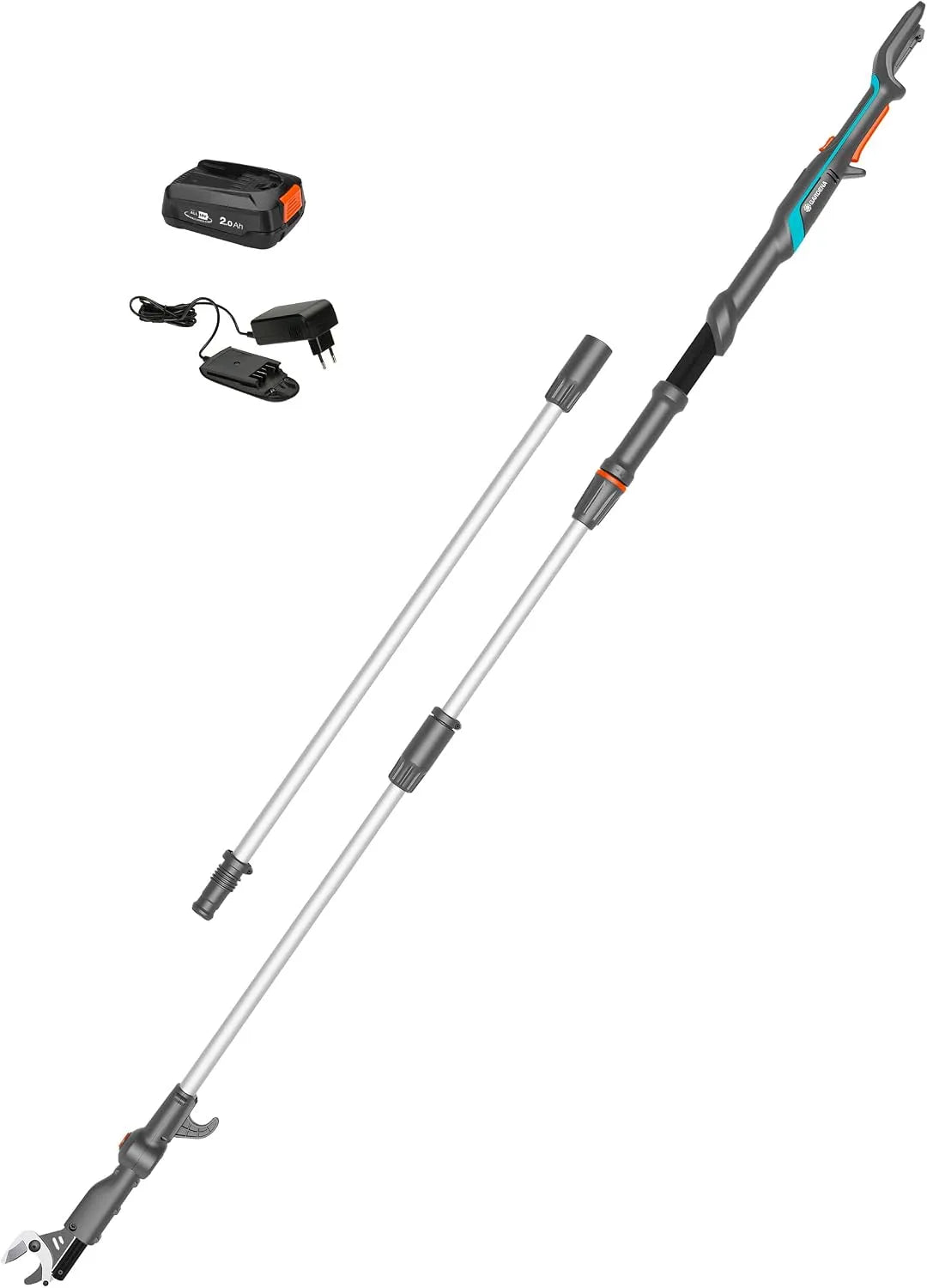 Gardena Akku-Teleskop- P4A Akku-Teleskop-Baumschere HighCut 360/18V P4A Ready-to-Use Set, Akku-Betrieb, Teleskopstiel, drehbar, LED-Anzeige, 5 m