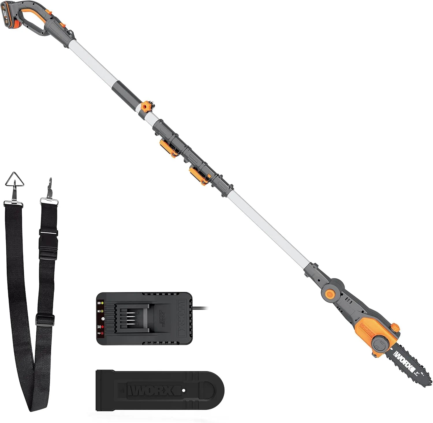 WORX 20V WG349E Hochentaster und Teleskop-Astsäge: Akku-Betrieb, Teleskopstiel