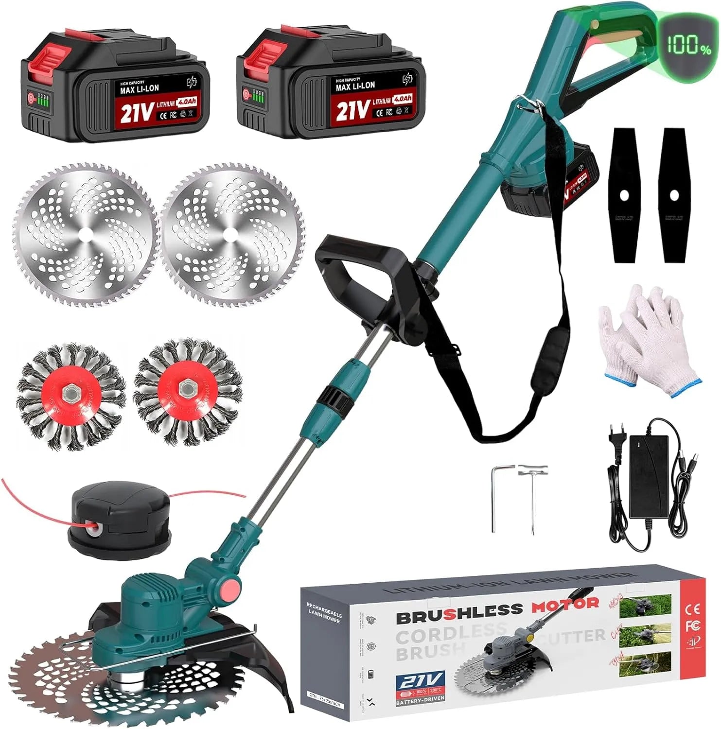 Makita Rasentrimmer: M10, Akku-Betrieb, bürstenloser Motor, 21V, 4.0Ah, für die Gartenpflege