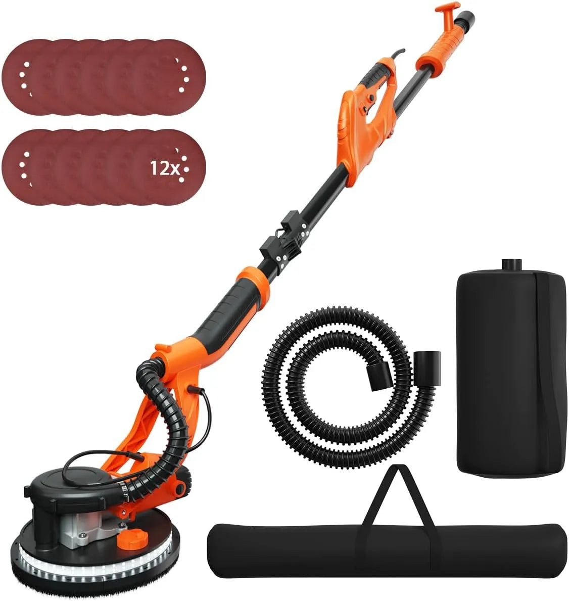 Schleifmaschine – Teleskopstiel, LED-Anzeige, 250mm, 750W, 6 Geschwindigkeiten