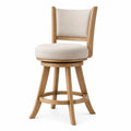 Holz Barhocker mit Drehfunktion und Polstersitz Beige