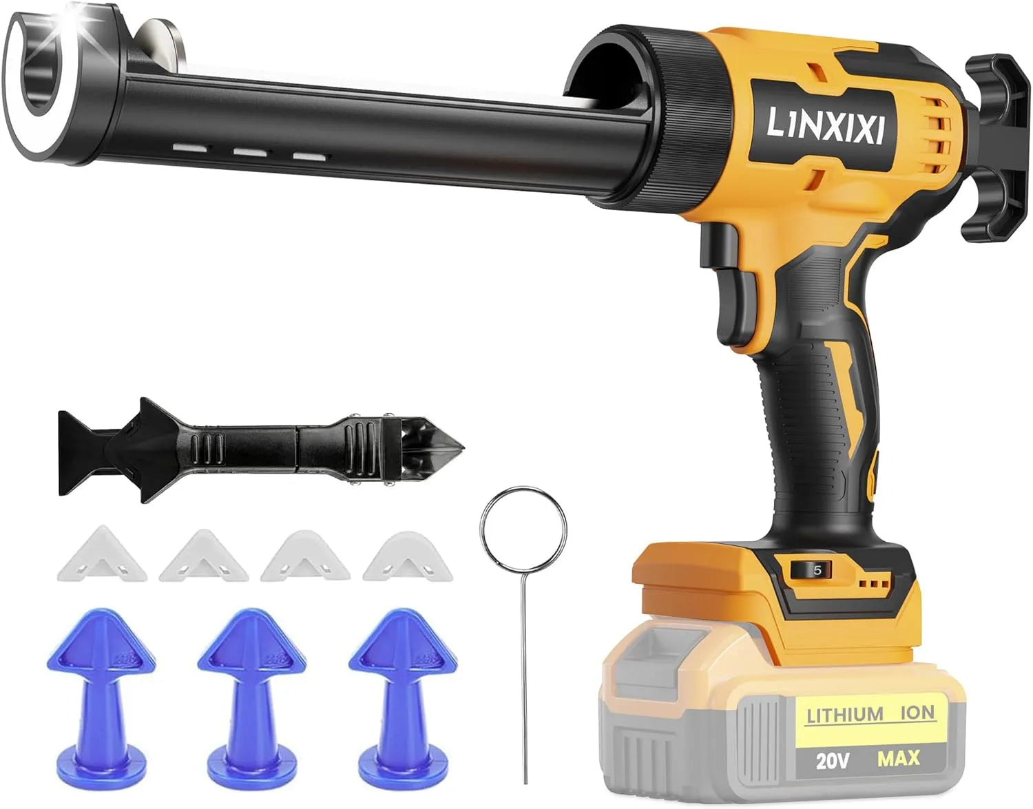 DeWalt 18V Akku Kartuschenpresse kompatibel mit 18V Akku: Akku-Betrieb, drehbar, LED-Anzeige, 300 ml