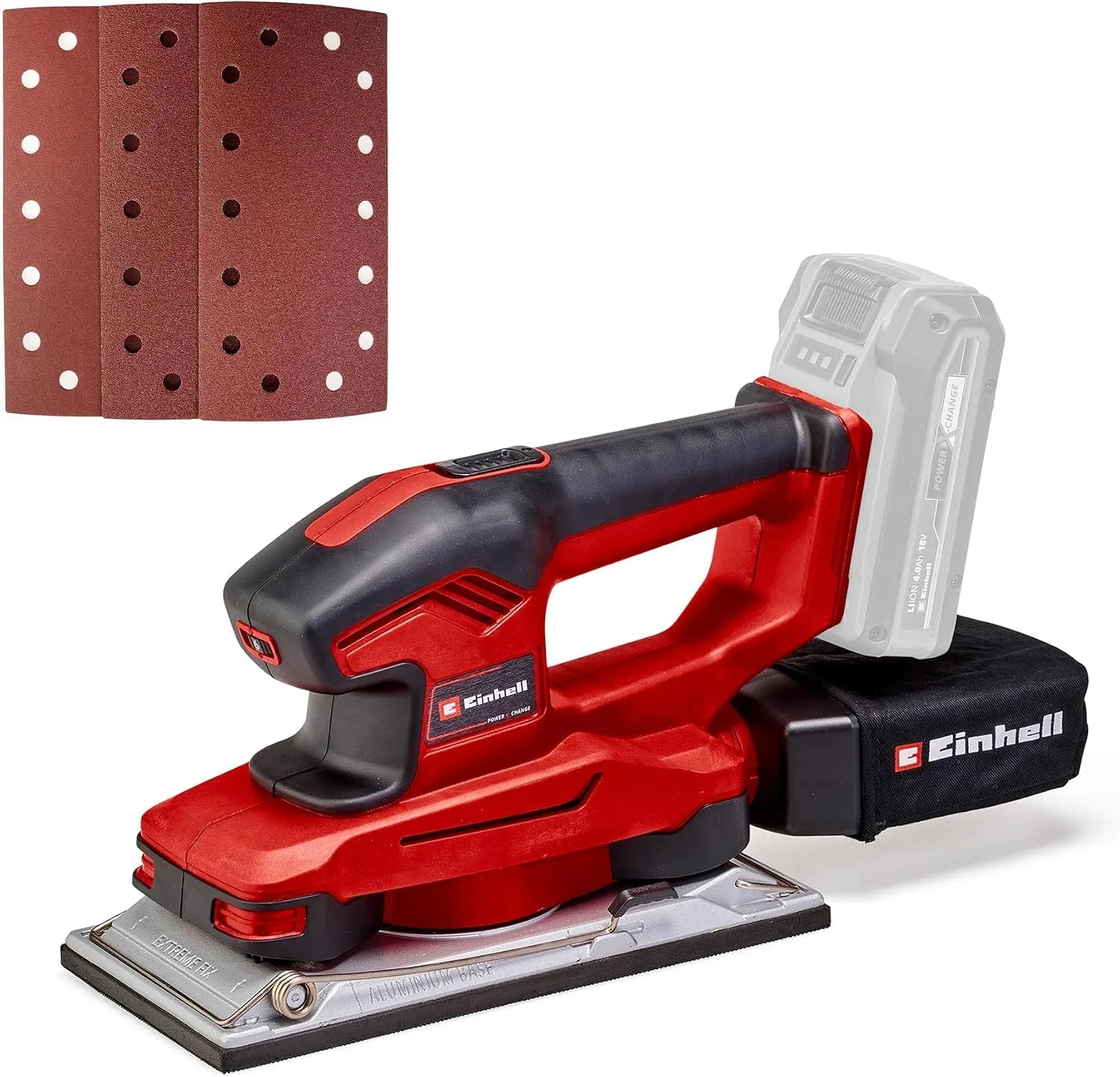 Einhell Akku- OS 18 Akku-Schwingschleifer TE-OS 18/230 Li Solo Drehzahlelektronik: Akku-Betrieb, aus Aluminium