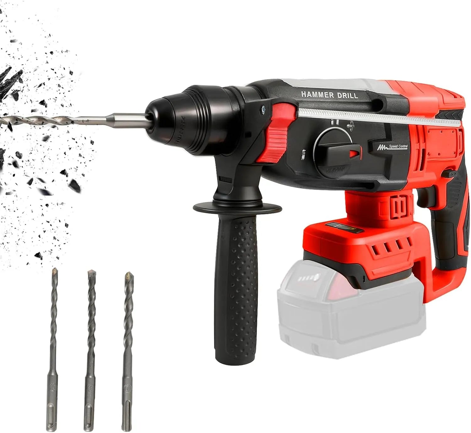 Milwaukee Bohrhammer: SDS, Akku-Betrieb, bürstenloser Motor, aus Metall, drehbar, für Betonarbeiten