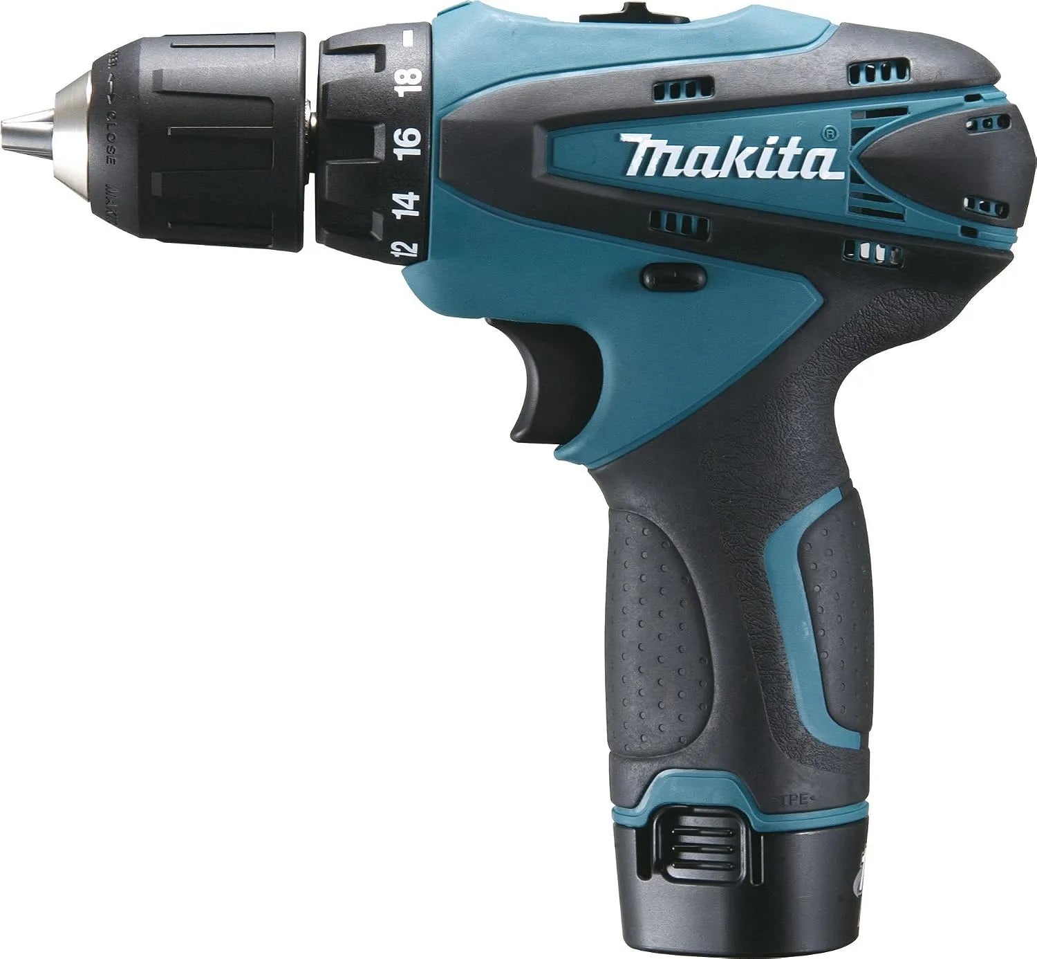 Makita DF330DWE Bohrschrauber zum Bohren und zügigen Befestigen bei Montagearbeiten 10 – Akku-Betrieb, 10,8V, 1,3AH