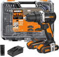 WORX NITRO WX102 NITRO 18V, 20V MAX Akku-Bohrschrauber WX102.1: Akku-Betrieb, bürstenloser Motor, Drehzahlregelung, LED-Anzeige, 75-teiliges, 60Nm