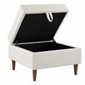 Aufbewahrungshocker Holzbeine Beige