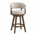 Barhocker Holz Stoffpolster Beige Höhe 100 cm