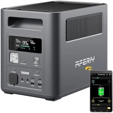 LiFePO4 Tragbare Powerstation und Solargenerator, 1024Wh, solarbetrieben, reine Sinuswelle, mit BMS, 1800W, 230V