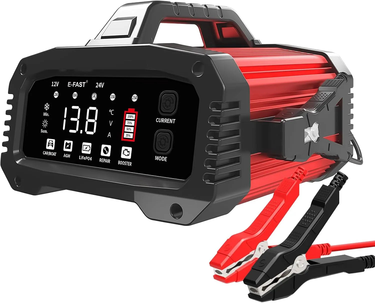 Lifepo4 Intelligentes Batterieladegerät und Erhaltungsladegerät, 12V, 24V, für Boot und Bordstrom, 25A