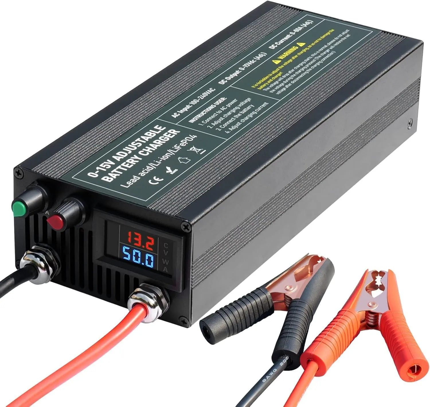 LiFePO4 Intelligentes Batterieladegerät und Erhaltungsladegerät, 14,6V, 0-15V, für Boot und Bordstrom, 12V, 60A