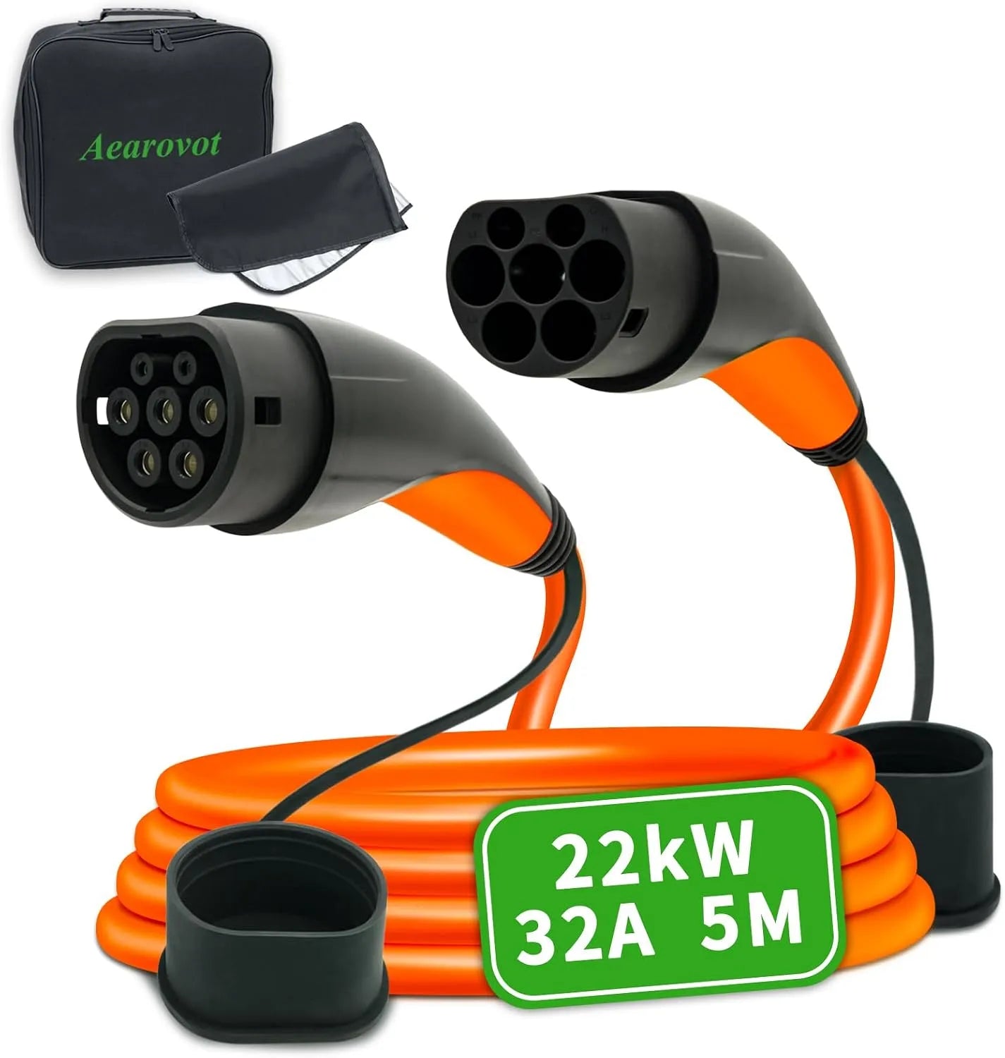 Typ-2-Ladekabel für Elektroautos und Mode-3-EV-Kabel, 22kW, dreiphasig, Typ 2, 32A, 5m