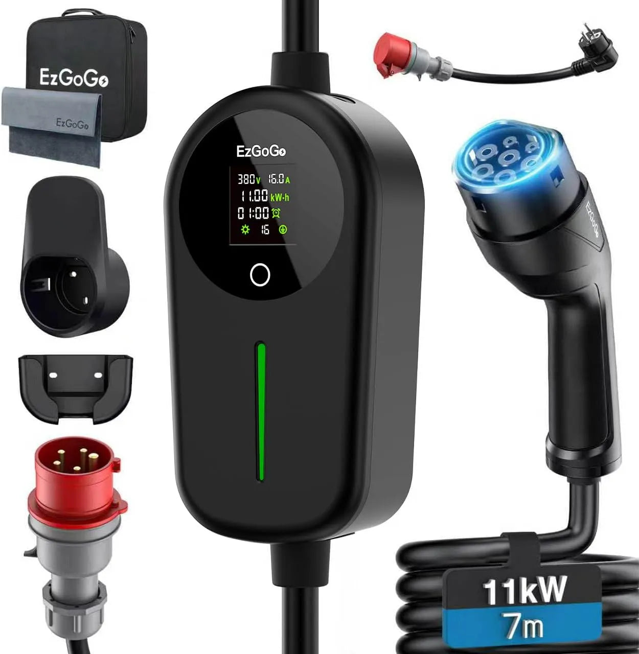 Typ-2-Ladekabel für Elektroautos und Mode-3-EV-Kabel, 11kW, dreiphasig, Typ 2, 16A, 7m