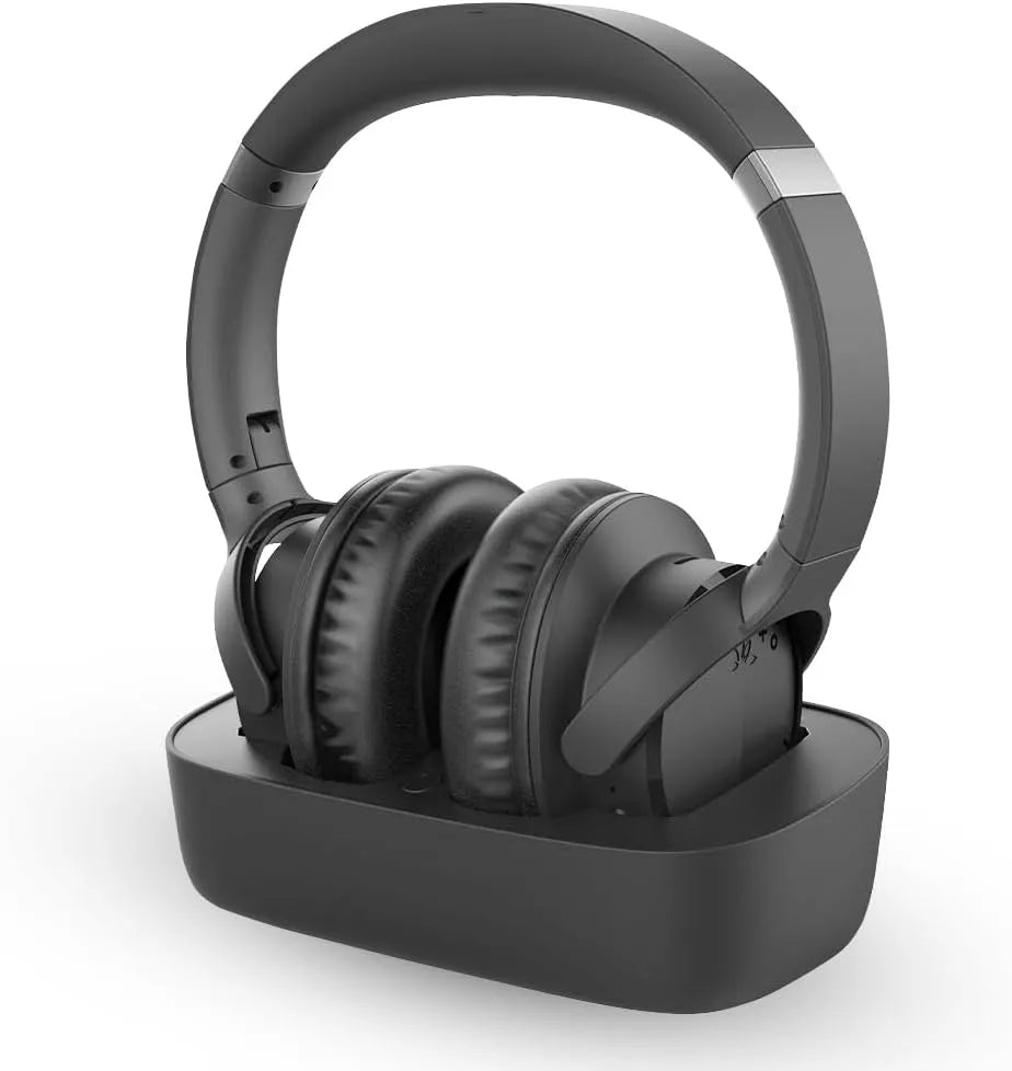 Avantree Ensemble, 35Std. Spielzeit Bluetooth Kopfhörer mit Ladestation & Sender für Senioren, Kompatibel mit Fernseher mit Optischem