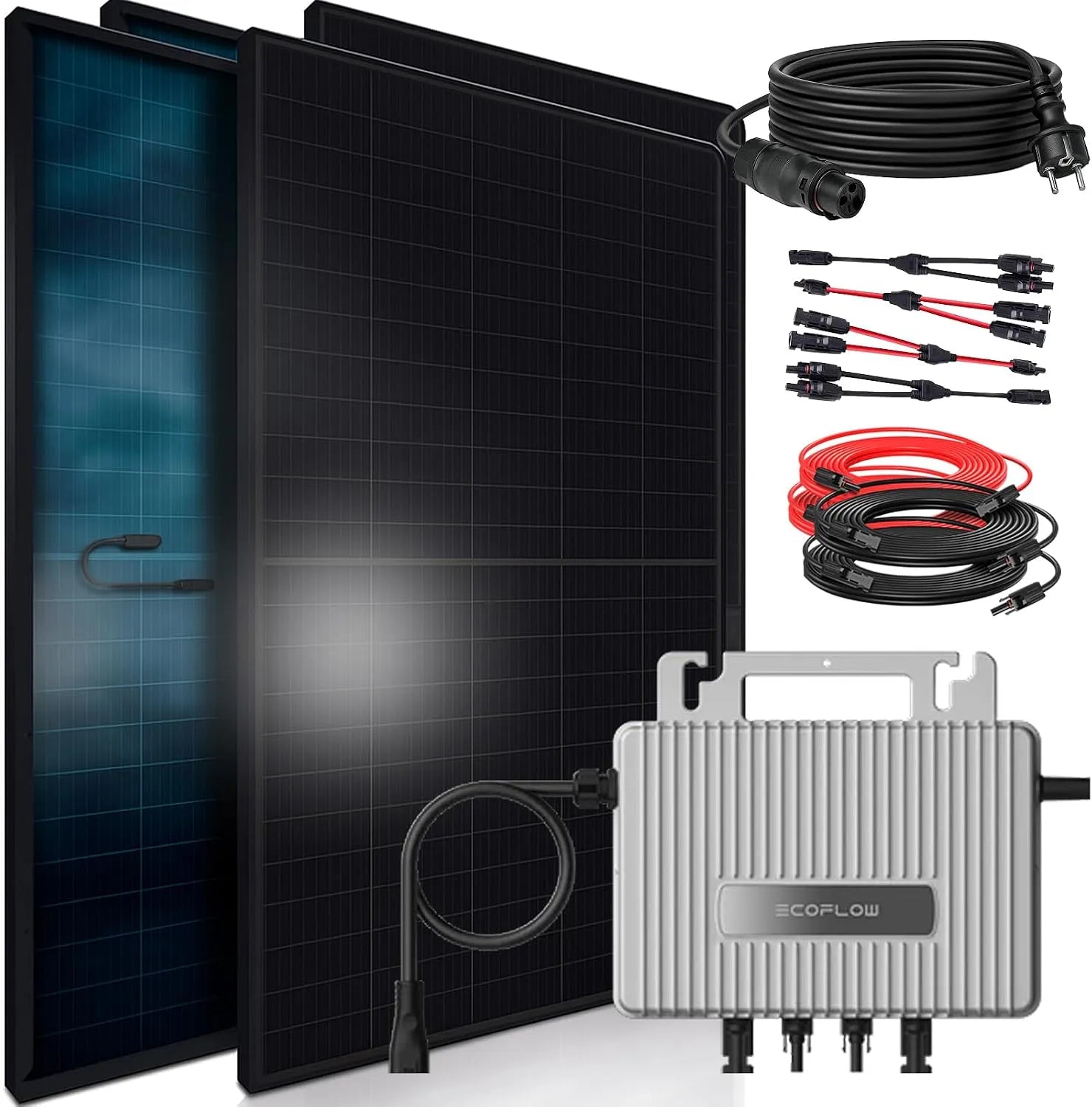 EcoFlow Balkonkraftwerk-Komplettset und Photovoltaiksystem, 1840W, 800W, bifazial, mit Bluetooth, mit WLAN, 460W