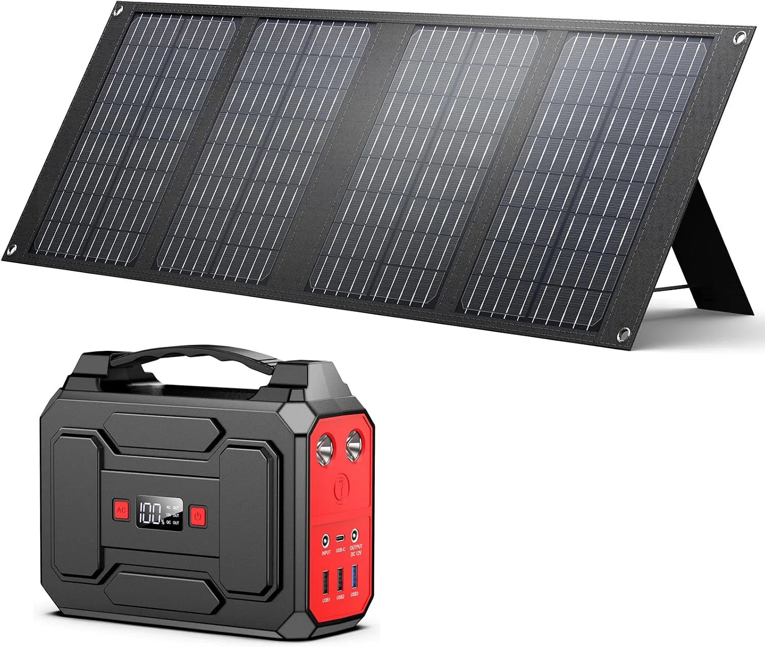 Ausgang/18W Tragbare Powerstation und Solargenerator, 99Wh, solarbetrieben, faltbar, mit USB-C, 40W, 100W