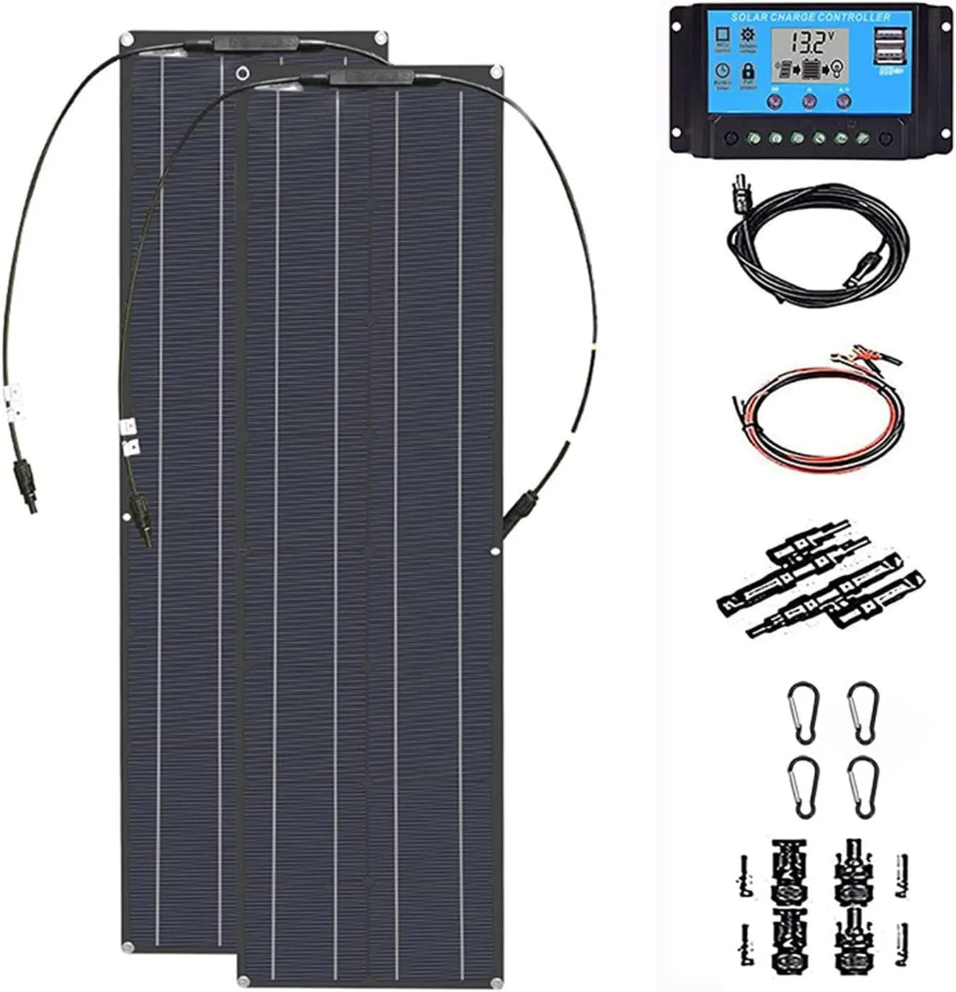 Solarmodul und Photovoltaikpanel, flexibel, 18V, 40A, monokristallin, für Camping und Wohnmobil
