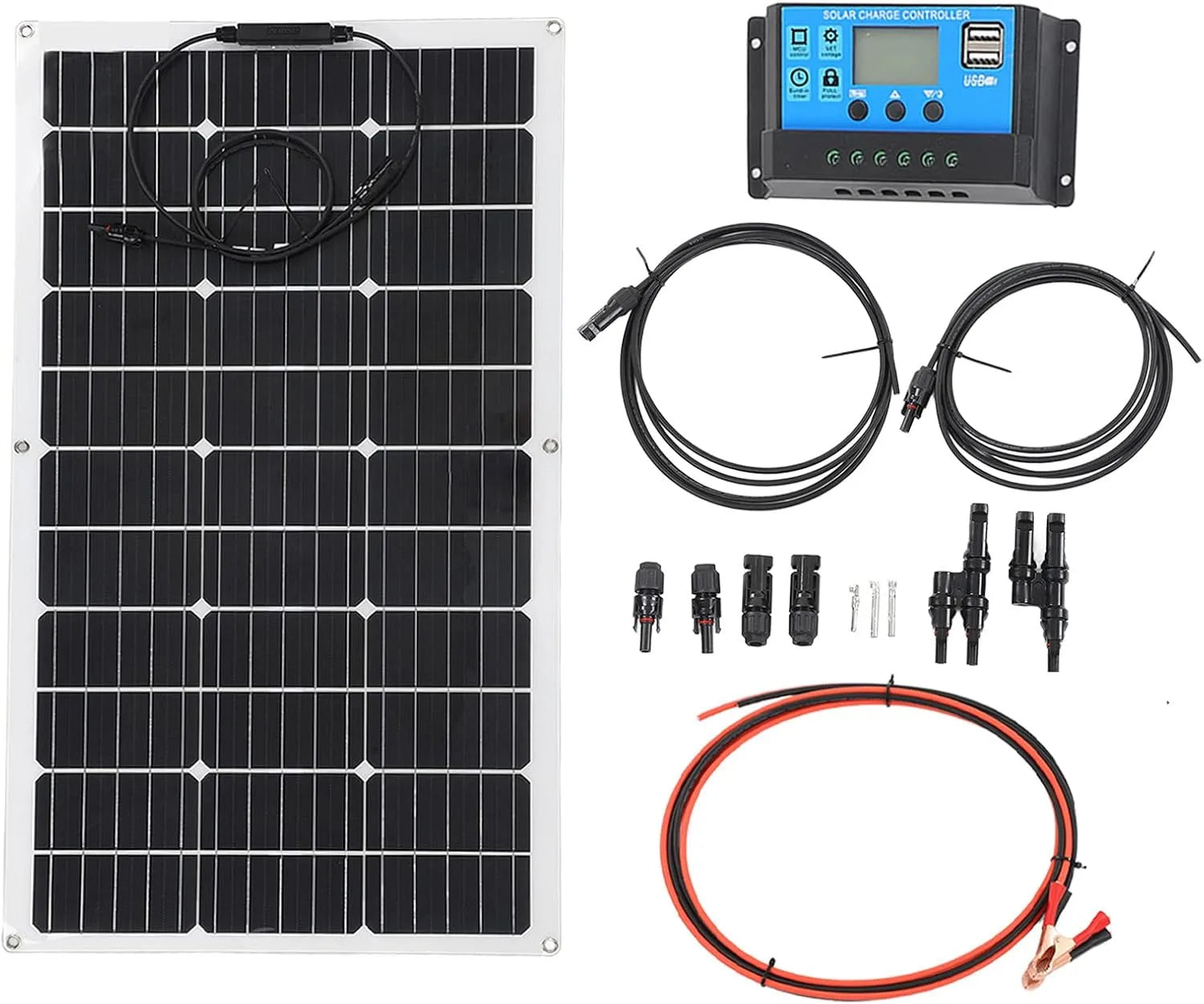 Solarmodul und Photovoltaikpanel, 90 W, flexibel, monokristallin, für Camping und Wohnmobil