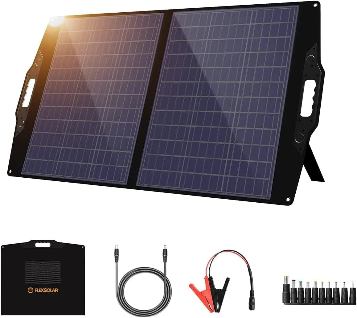 Tragbare Powerstation und Solargenerator, solarbetrieben, 100W, faltbar
