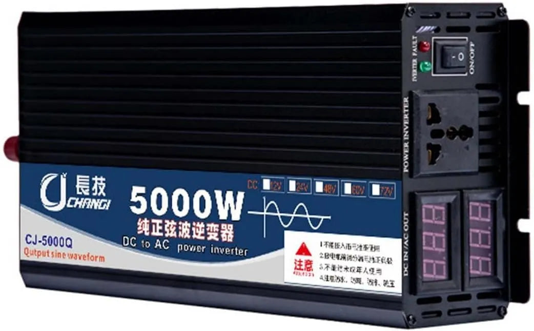 DC-AC-Wechselrichter und Spannungswandler, 3000W, reine Sinuswelle, 12V, 24V, 48V, für Camping und Wohnmobil