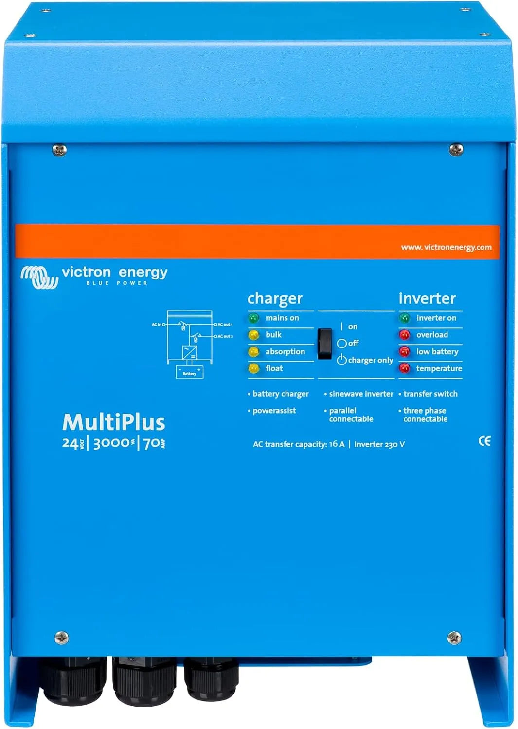 Victron Energy DC-AC-Wechselrichter und Spannungswandler, 3000VA, 230V