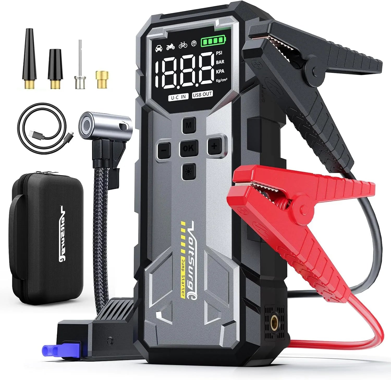 All Benzin/10L Schnelllade-Powerbank und Mobiler Zusatzakku, 12V, 7000A, 160PSI, für Fahrzeug und mobile Stromversorgung