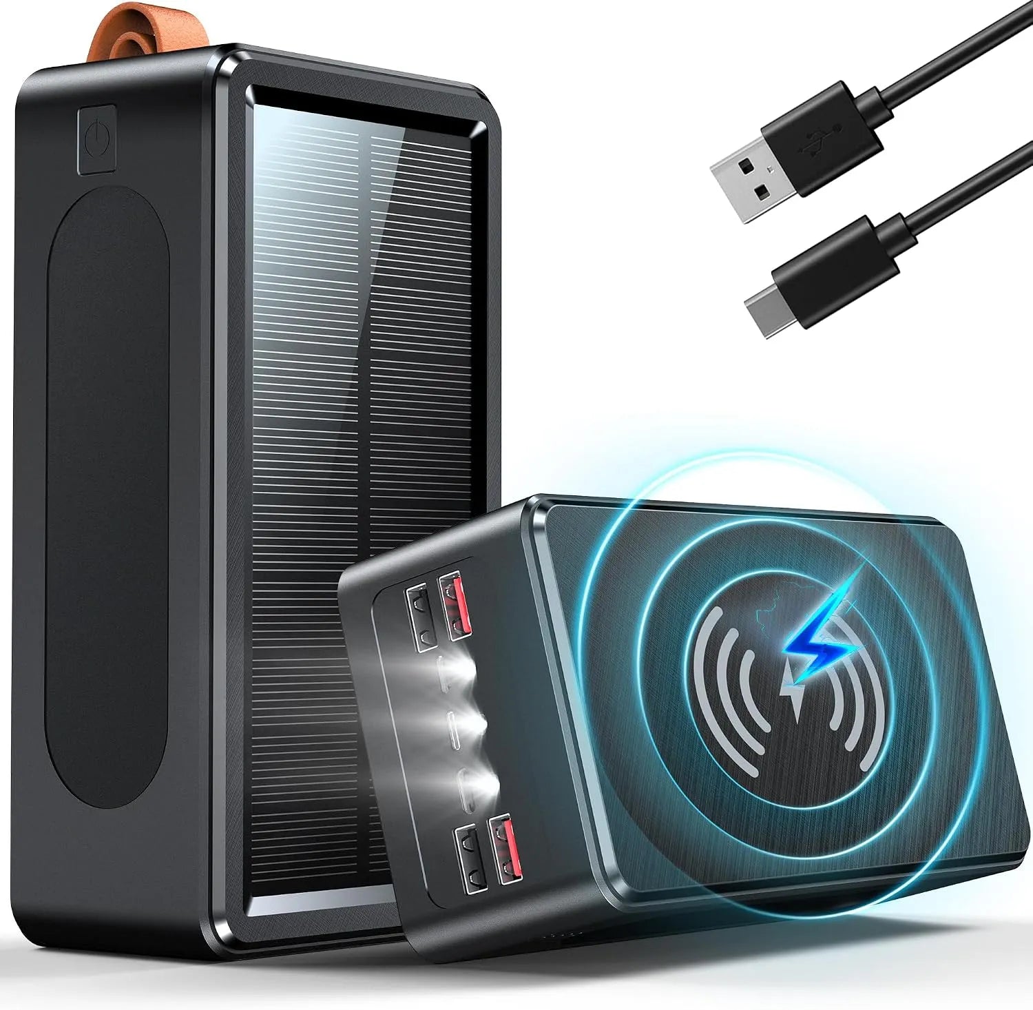 Schnelllade-Powerbank und Mobiler Zusatzakku, 90000mAh, solarbetrieben, mit USB-C, Schnellladefunktion, 35W, für Camping und Wohnmobil