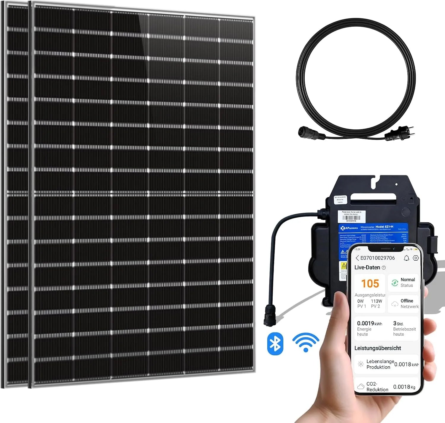 ECO-WORTHY Balkonkraftwerk-Komplettset und Photovoltaiksystem, 800W, 600W, bifazial