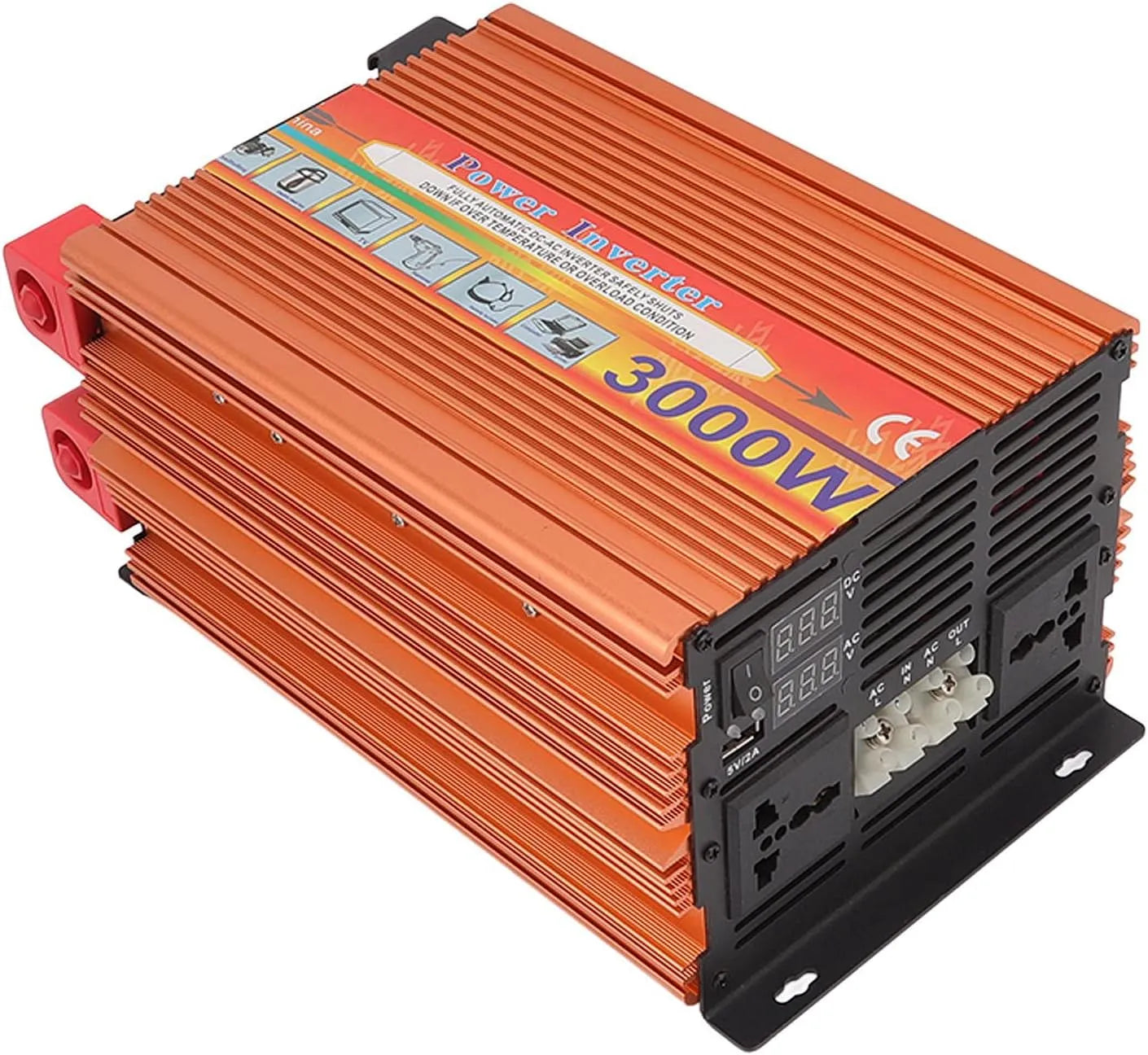 DC-AC-Wechselrichter und Spannungswandler, 3000 W, solarbetrieben, 12 V, 220 V