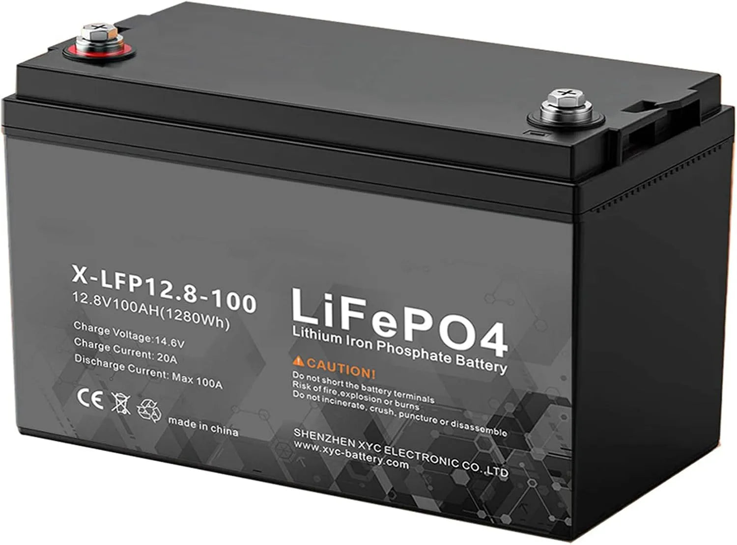 LiFePO4 LiFePO4-Batterie und Solar-Speicherbatterie, 100 Ah, 12,8 V