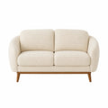 2-Sitzer Sofa Holzstoff Creme