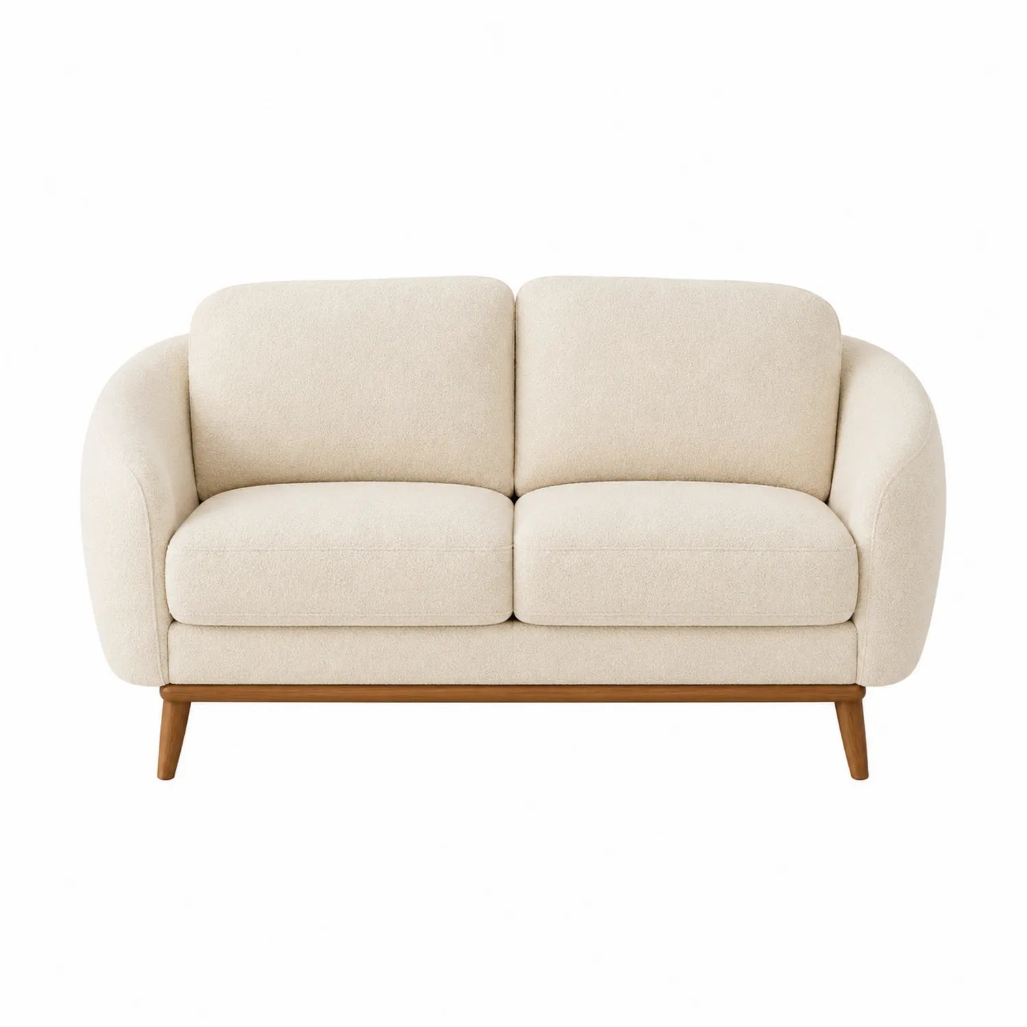 2-Sitzer Sofa Holzstoff Creme