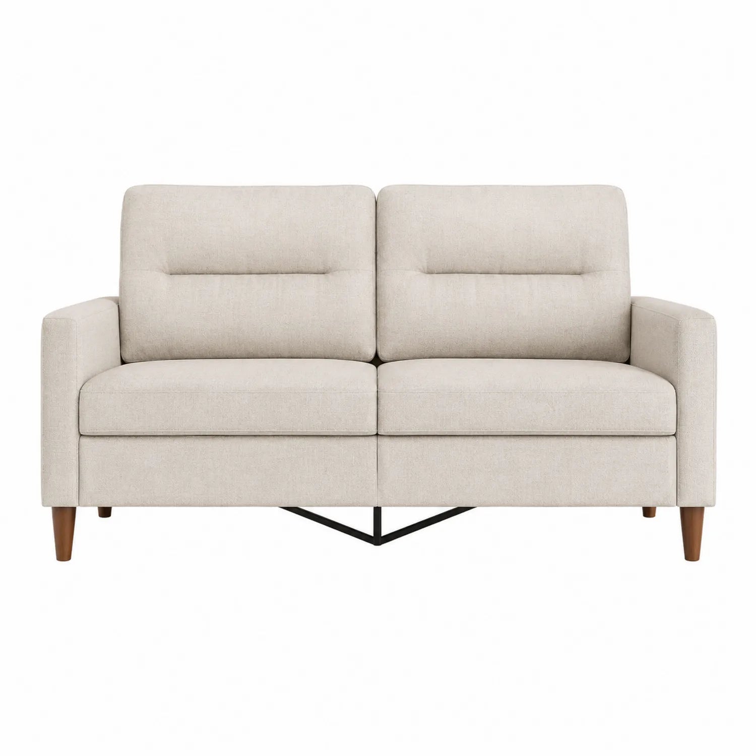 Zweisitzer Sofa Stoff Beige 180x90x85 cm