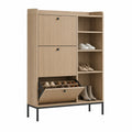Holz Schuhschrank mit Metallgestell 108x120x35cm
