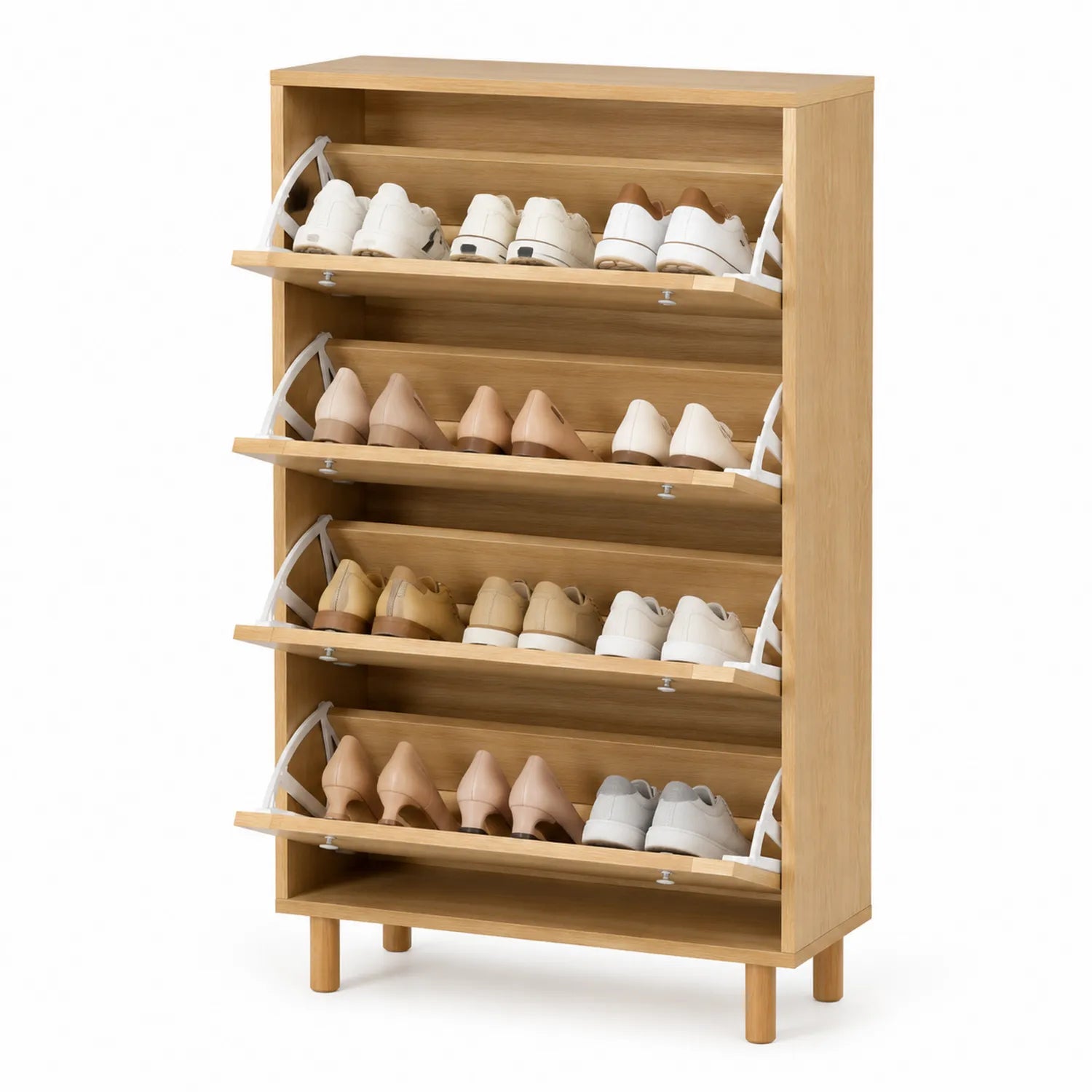 Schuhregal Eichenoptik mit Stahlrahmen
