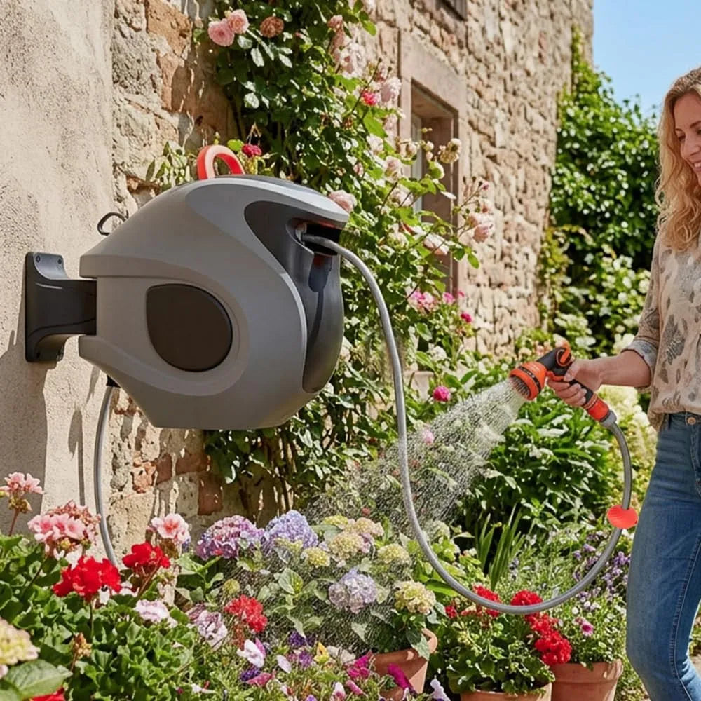 Gartenschlauch-Aufroller und Schlauchtrommel, 30m, für Gartenbewässerung