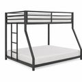 Etagenbett aus Metall, Schwarz, 200x140 cm und 200x90 cm