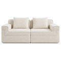 2-Sitzer Sofa Bouclé Creme 180 cm