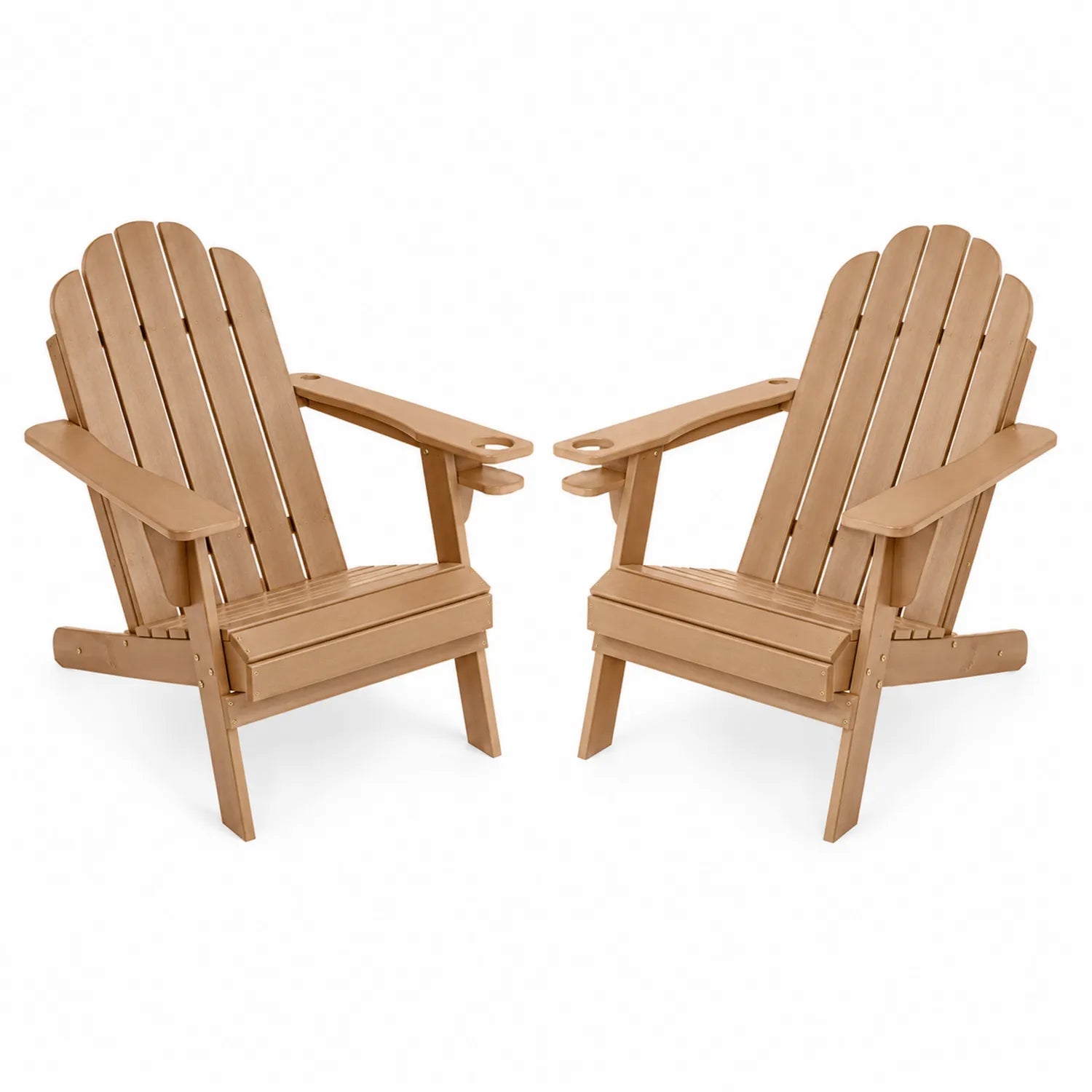 2er Set Gartenstühle aus Holz Natur