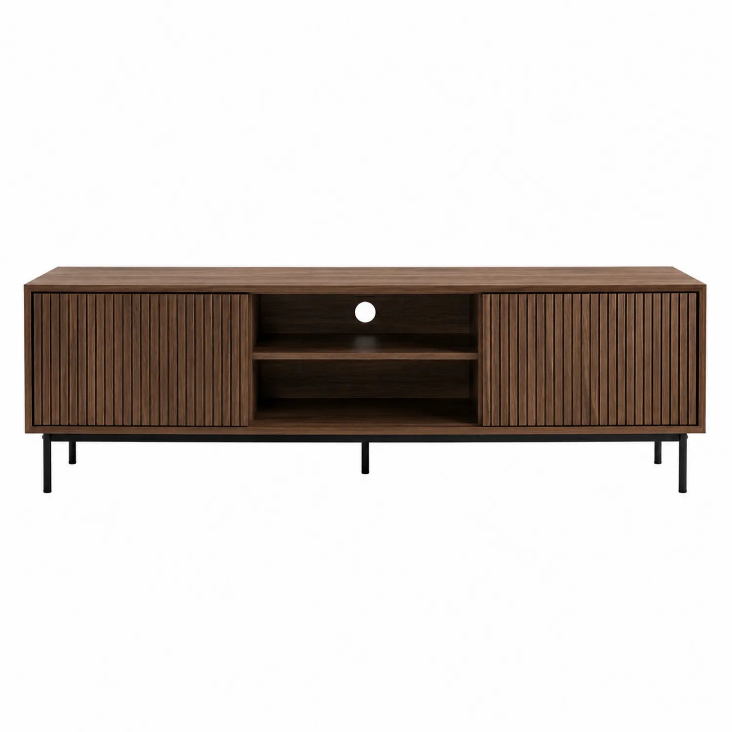 TV-Schrank Holz Metall Dunkelbraun 200x40x50 cm