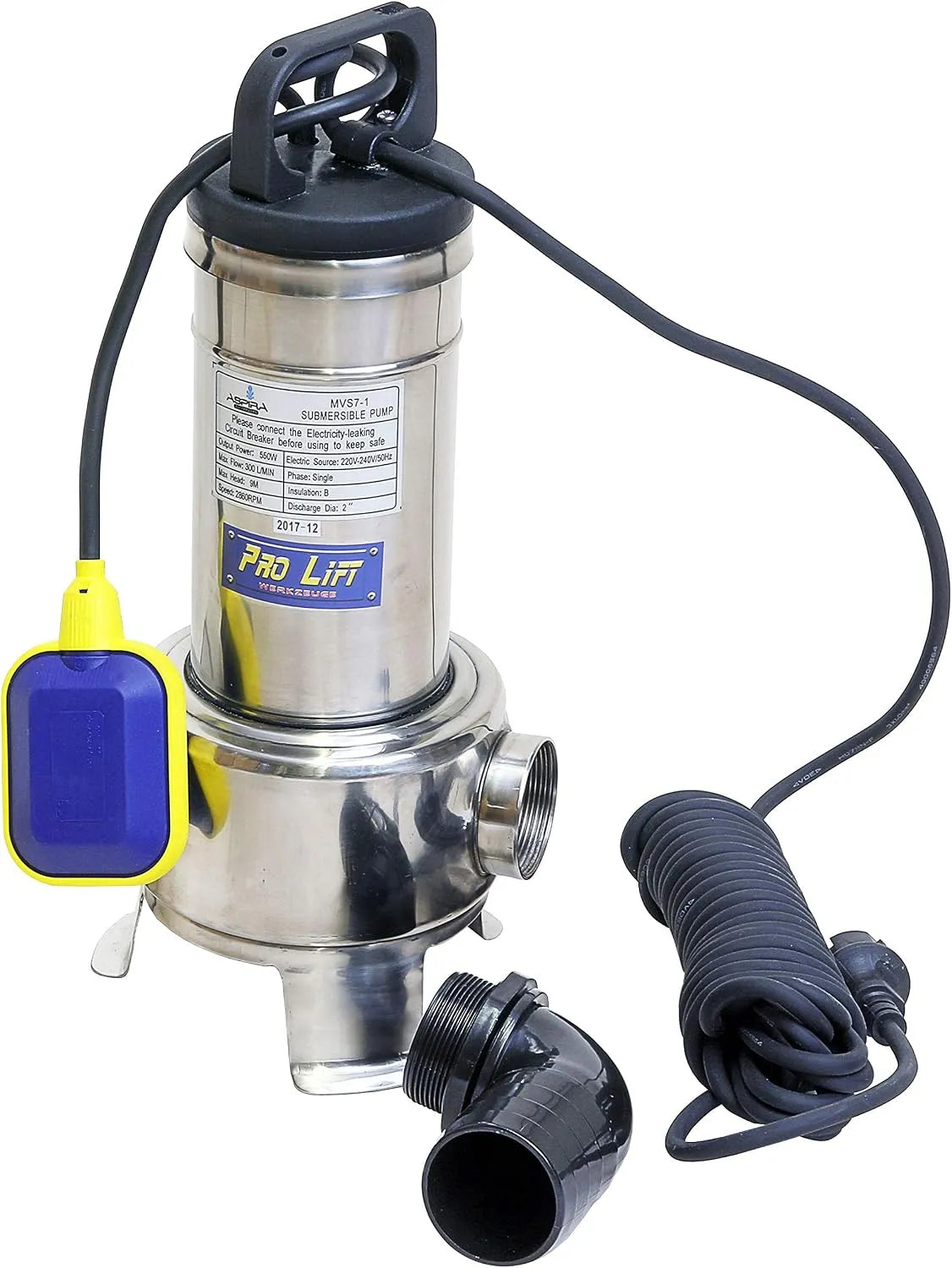Wasserpumpe und Förderpumpe, 15000l/h, 15m³/h, 550W, 230V, für Pool und Entwässerung